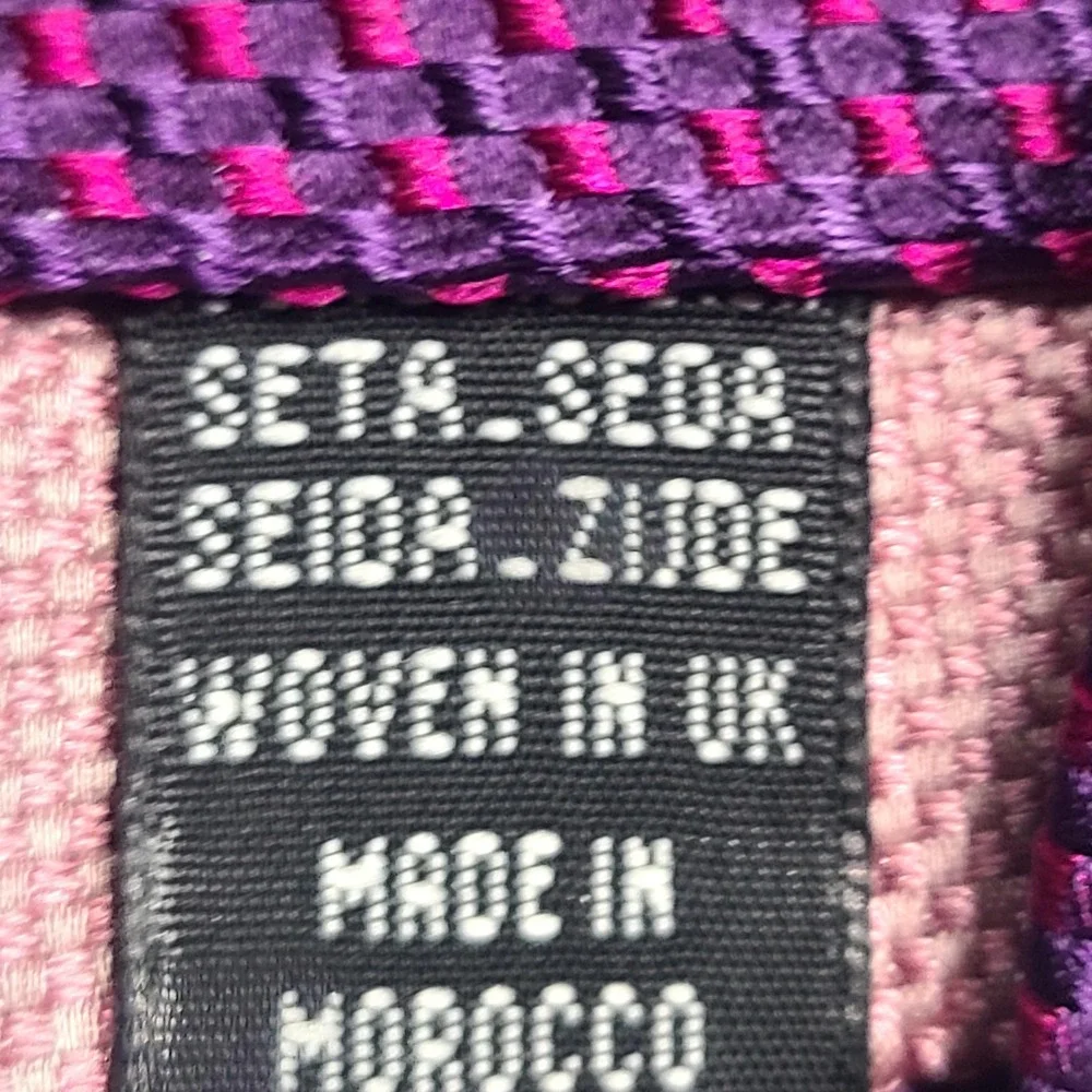 Thomas Pink Purple Geometric Silk Tie Made In England Necktie 3in